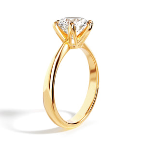 Eterna Moissanite Round Cut Solitaire Gold Ring