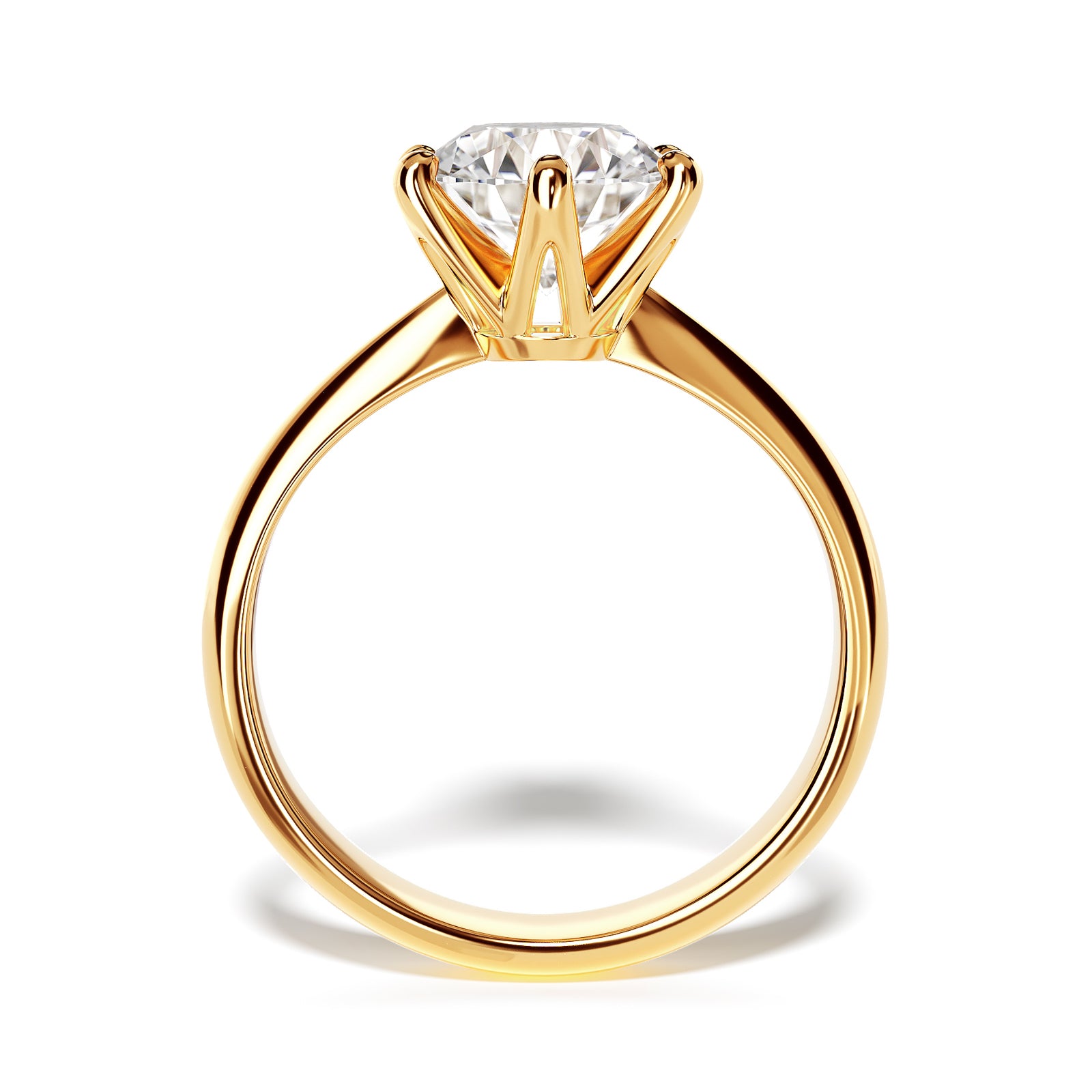 Eterna Moissanite Round Cut Solitaire Gold Ring