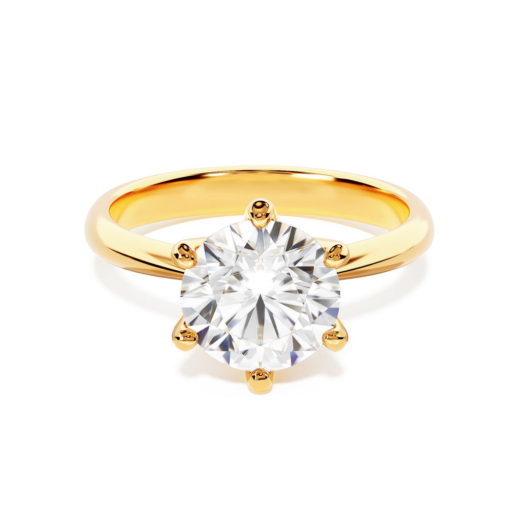 Eterna Moissanite Round Cut Solitaire Gold Ring