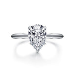 Lacrima Moissanite Solitare Ring - Vosali