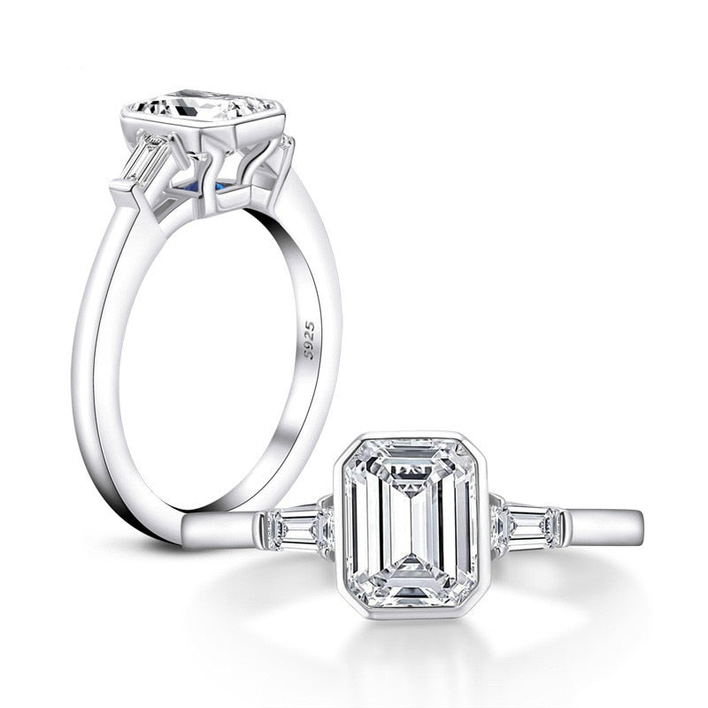 Farfala Emerald Cut Moissanite Ring