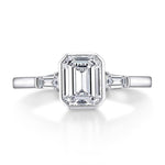 Farfala Emerald Cut Moissanite Ring