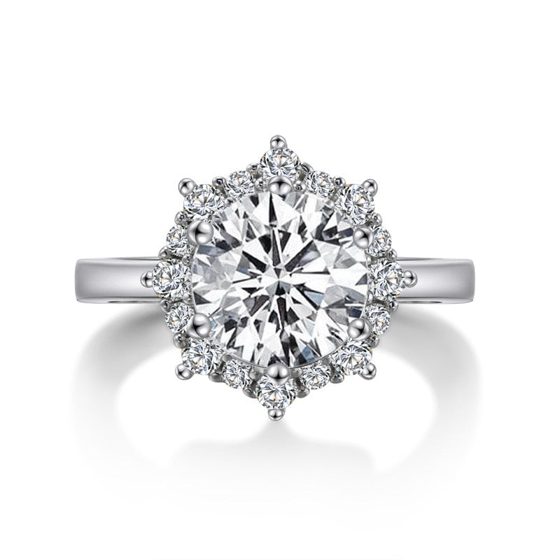 Fiocco Di Neve Snow Flake Halo Moissanite Ring