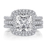 Cushion Cut Halo Moissanite Engagement Ring