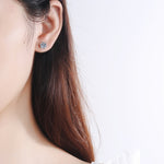 6 Prong Round Cut Moissanite Stud Earrings